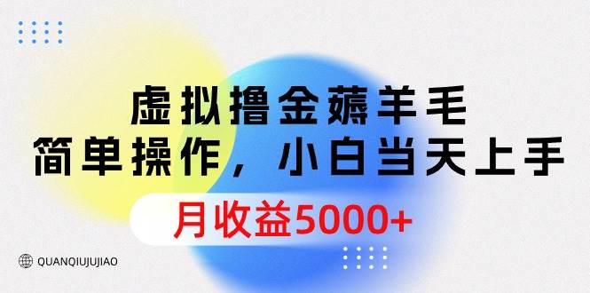 虚拟撸金薅羊毛，简单操作，小白当天上手，月收益5000+-有渔有礼