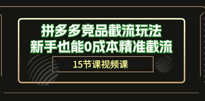 拼多多竞品截流玩法，新手也能0成本精准截流（15节课）-有渔有礼