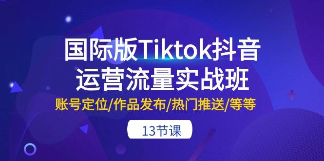 国际版Tiktok抖音运营流量实战班：账号定位/作品发布/热门推送/等等-13节-有渔有礼
