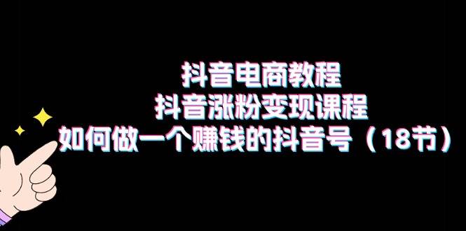 抖音电商教程：抖音涨粉变现课程：如何做一个赚钱的抖音号（18节）-有渔有礼